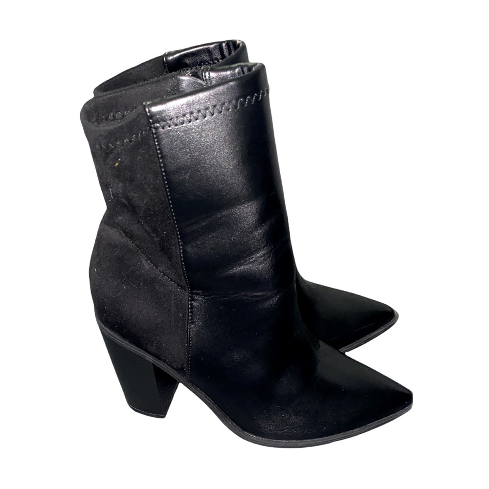 Black suede & Leather booties size 6